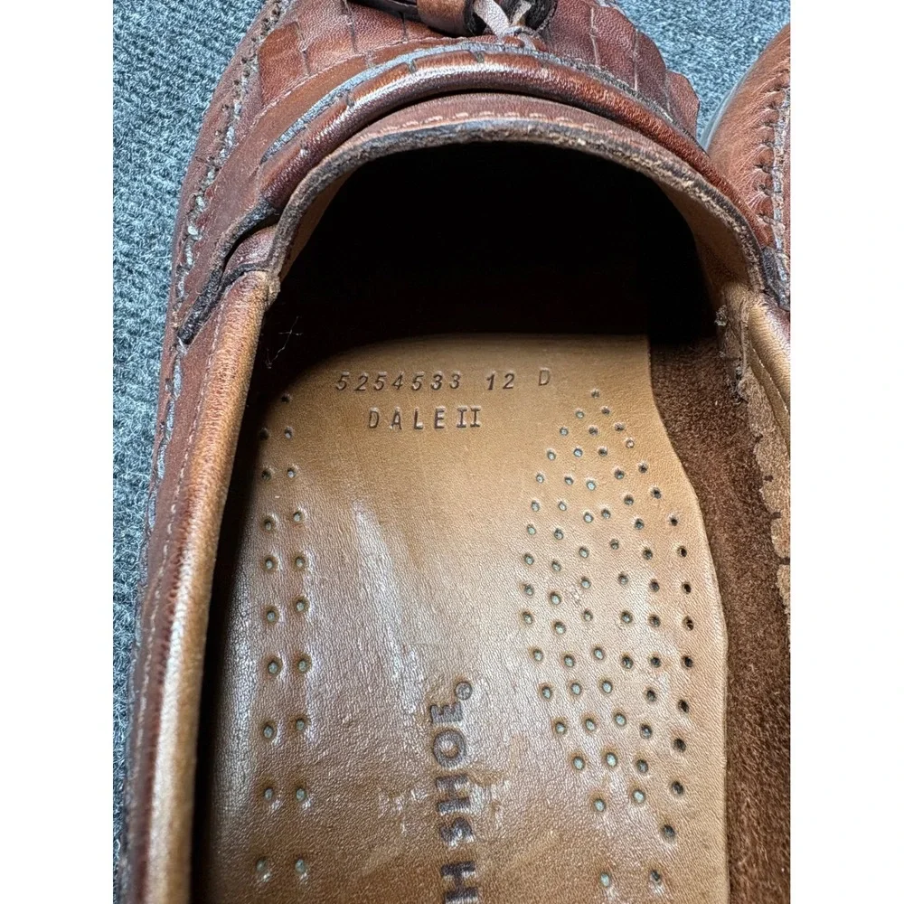 Earth Shoe Dale II Mens 12 D Brown Leather Woven Tassel Kiltie Loafers Brazil